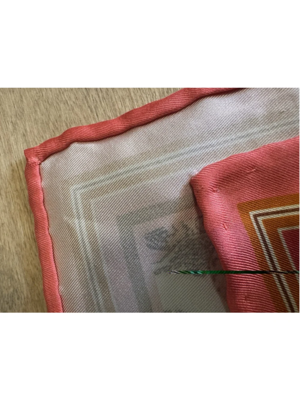 J.McLaughlin Silk Rare Bird Square Scarf Hand rolled Pink Yellow